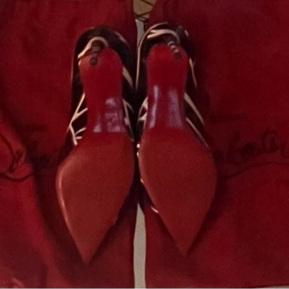 Christian Louboutin Black and Tan Heels - Picture 7 of 16